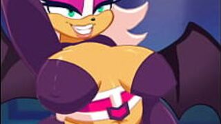 Руж Бэт трахается в своем костюме Героя - порно видео