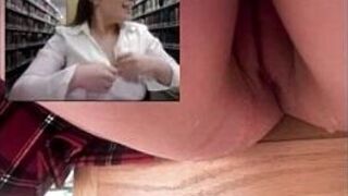 Девушка мастурбирует и сквиртит в библиотеке - порно видео